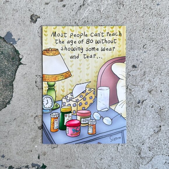 Oatmeal Studios Bedside Medicines Funny 80th Birthday Card - Picture 3 of 9
